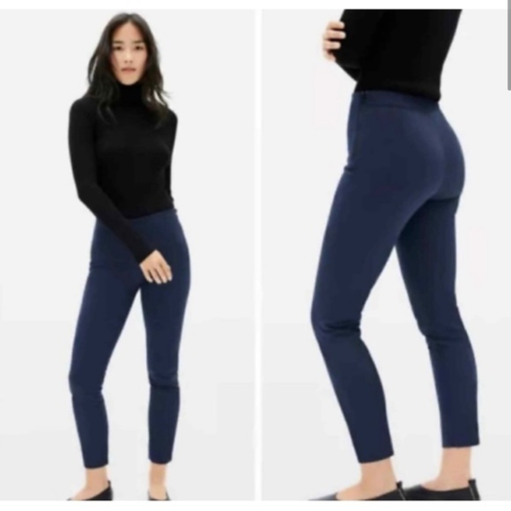 Everlane Size 10 The Side-Zip Stretch‎ Cotton Pant blue Work Pants